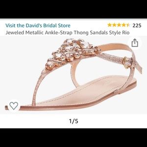 David’s Bridal Rose Gold Sandals Size 10